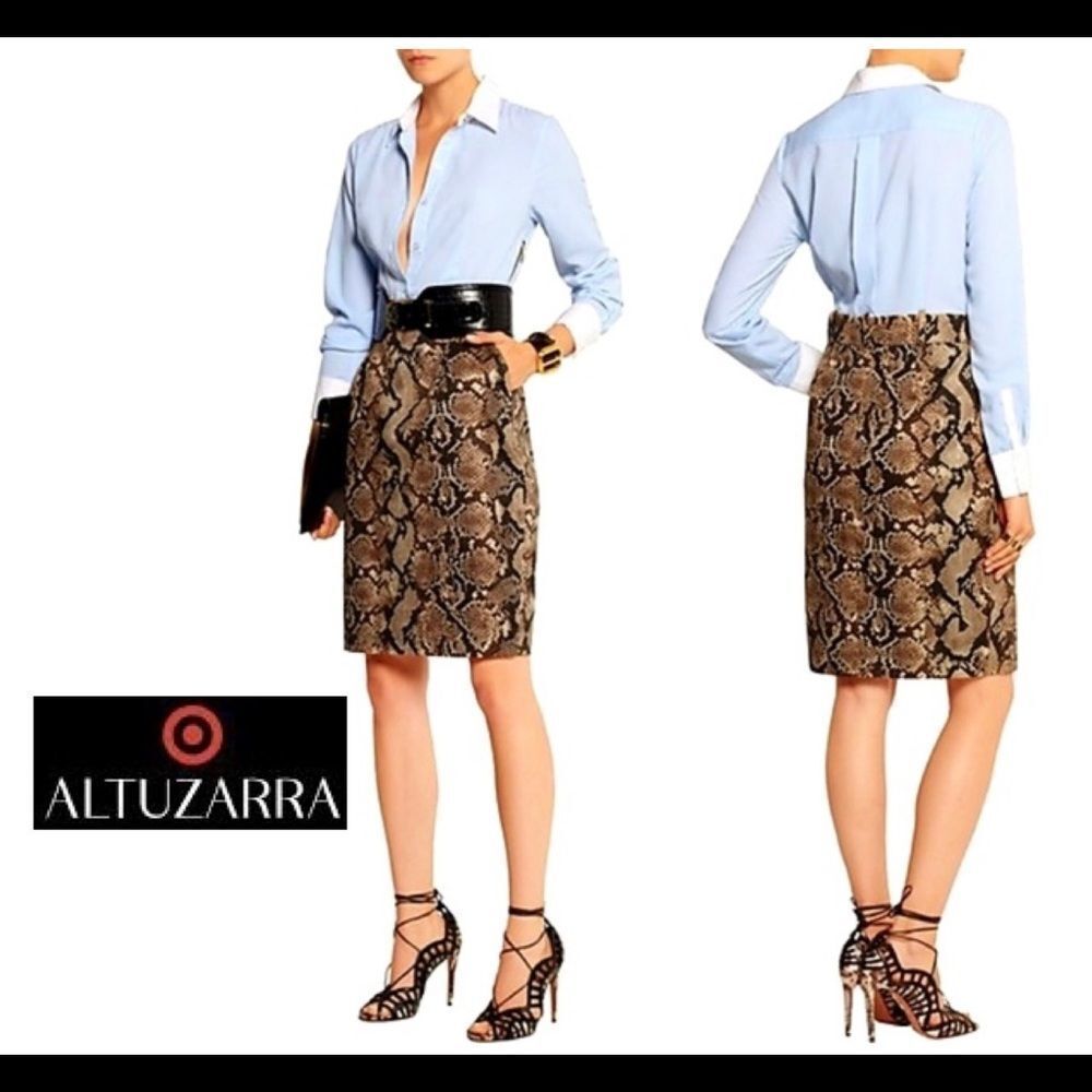 ALTUZARRA for Target NWOT pinstripe snake print pencil skirt shirt dress Sz 8